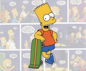 пазл Барт Симпсон со своей скейтборде